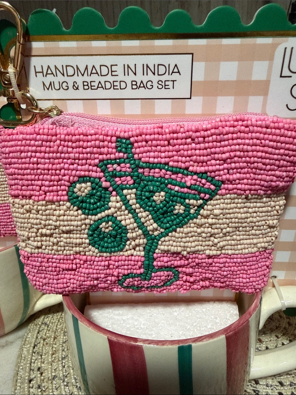 Mug & Martini beaded Coin Purse - Picture 3 of 3